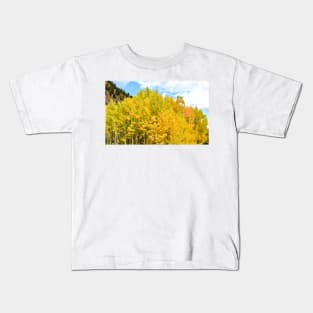 Golden Aspen Trees Kids T-Shirt